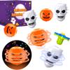 Halloween Boo Basket Goodie Bag Stuffers Fillers for Kids,8 Pack Light Up Spinning Tops Toys Gifts for Toddlers,Halloween Non Candy Trick or Treats Party Favors,Birthday Classroom Prizes for Boys Girl view 1
