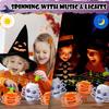 Halloween Boo Basket Goodie Bag Stuffers Fillers for Kids,8 Pack Light Up Spinning Tops Toys Gifts for Toddlers,Halloween Non Candy Trick or Treats Party Favors,Birthday Classroom Prizes for Boys Girl view 2