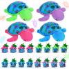 Blueweenly 24 Pack Summer Mini Plush Turtles with Cards Set Luau Ocean Party Favors Small Stuffed Animals Sea Plush Toys Gifts for Birthday Hawaii Beach Ocean Party Favors (Turtles) view 1