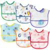 2ooya 6Pcs Baby Feeding Bibs with Crumb Catcher Pocket Waterproof Sleeveless Teething Plastic Food Bib Set Adjustable Toddler Infant Keepsake Gift for Baby Shower, 6-24 Months view 1