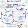 2ooya 6Pcs Baby Feeding Bibs with Crumb Catcher Pocket Waterproof Sleeveless Teething Plastic Food Bib Set Adjustable Toddler Infant Keepsake Gift for Baby Shower, 6-24 Months view 3