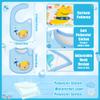 2ooya Cotton Waterproof Baby Bibs - 24Pcs Blue Adjustable Hook Loop Closure Infant Bib Newborn Babies Food Bibs Keepsake Baby Gift for Feeding Teething Drooling Eating, 6-12 Months view 2