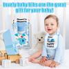 2ooya Cotton Waterproof Baby Bibs - 24Pcs Blue Adjustable Hook Loop Closure Infant Bib Newborn Babies Food Bibs Keepsake Baby Gift for Feeding Teething Drooling Eating, 6-12 Months view 4