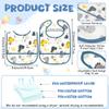 2ooya 6Pcs Baby Bibs for Feeding Toddler Eating Bibs with Crumb Catcher Pocket Waterproof Sleeveless Teething Plastic Food Bib Set Adjustable Infant Keepsake Gift for Boys Baby Shower, 6-24 Months view 2