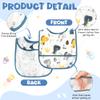 2ooya 6Pcs Baby Bibs for Feeding Toddler Eating Bibs with Crumb Catcher Pocket Waterproof Sleeveless Teething Plastic Food Bib Set Adjustable Infant Keepsake Gift for Boys Baby Shower, 6-24 Months view 3