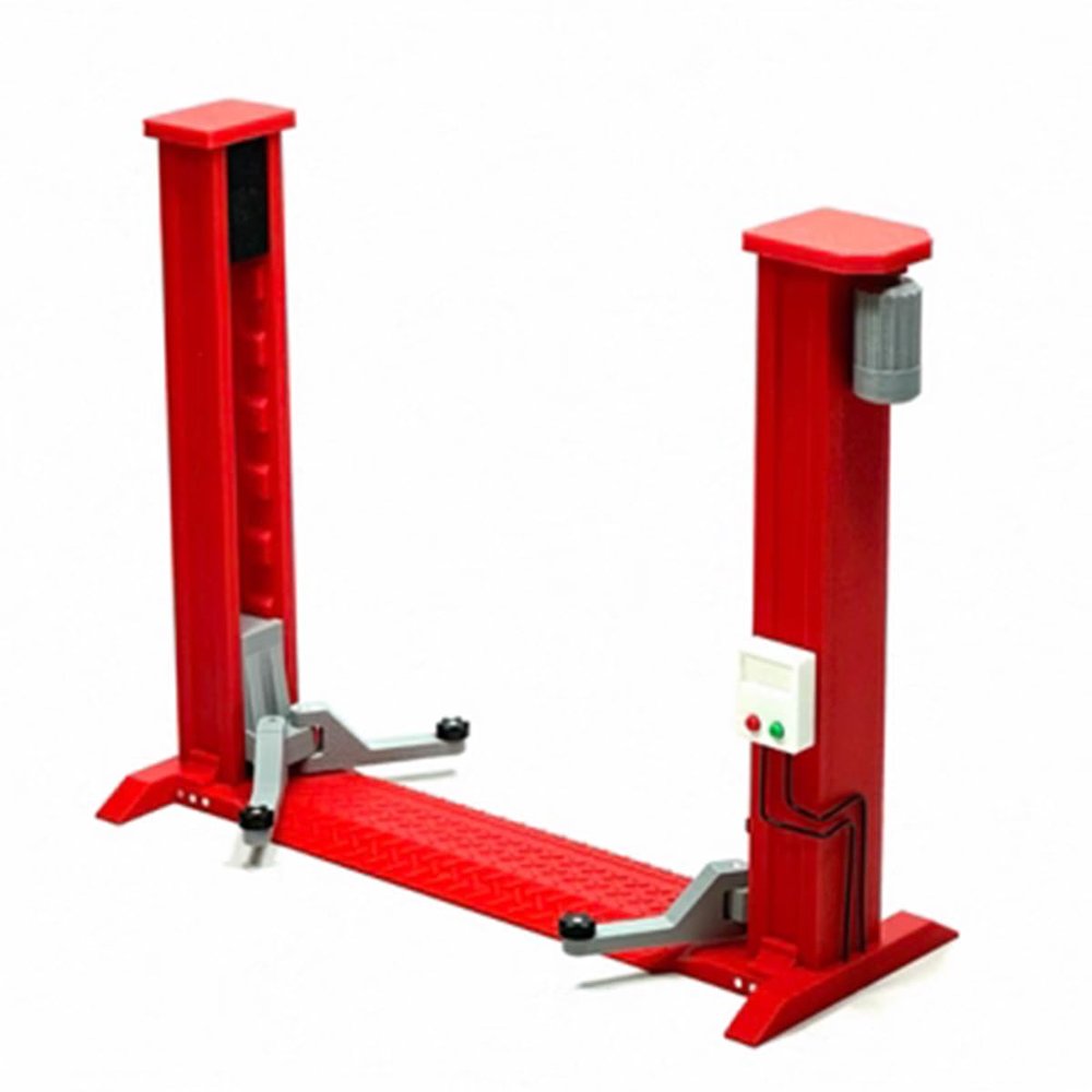 PLAYBUDDY Car Repair Shop, 1/18 Scale Gantry Crane Oil Storage Shelf Hydraulic Oil Extractor Model, Perfect for Collectors and Hobbyists