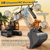 Kigwux RC Excavator Toys for 3 4 5 6 7 8 Year Old Toddler Boys, 15 Channel Remote Control Construction Toys W/Sandbox & 2.2 lb Sands, Sandbox Toys W/Light & Sound, Birthday Gift for Kids Boys Age 4-6 view 3