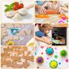 EFO SHM 52 PCS Kids Cooking Sets, Montessori Pretend Play Kitchen Toys for Real Cooking Baking, Toddler Knife Set with Chef Hat & Apron, Kids Baking Set for Boys Girls Christmas Birthday Gift view 2