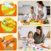 EFO SHM 52 PCS Kids Cooking Sets, Montessori Pretend Play Kitchen Toys for Real Cooking Baking, Toddler Knife Set with Chef Hat & Apron, Kids Baking Set for Boys Girls Christmas Birthday Gift view 4
