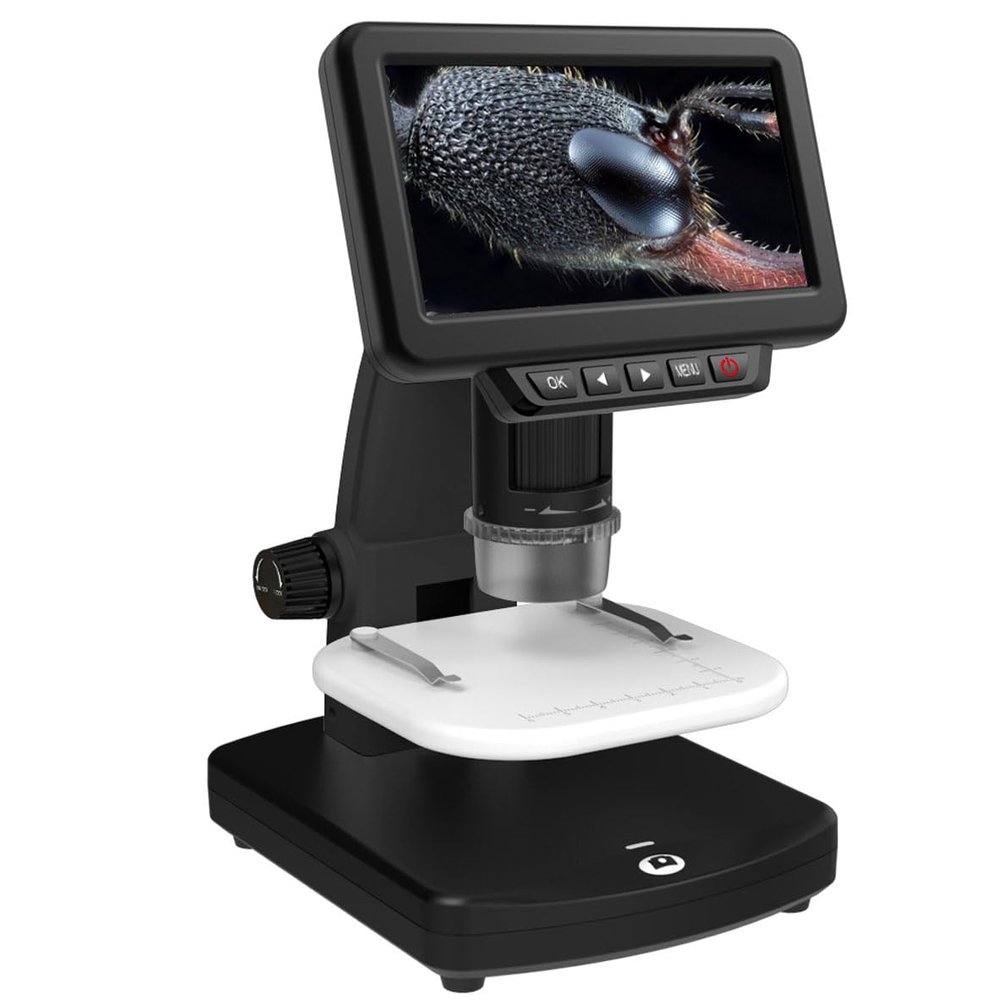 1500X Magnification Digital Microscope, 5 Inch Digital Microscope, 10-1500x Magnification Camera, with 8 Adjustable LED Lights, 32GB, for Kids and Adults for Coin,Stamps,Plants,Soldering
