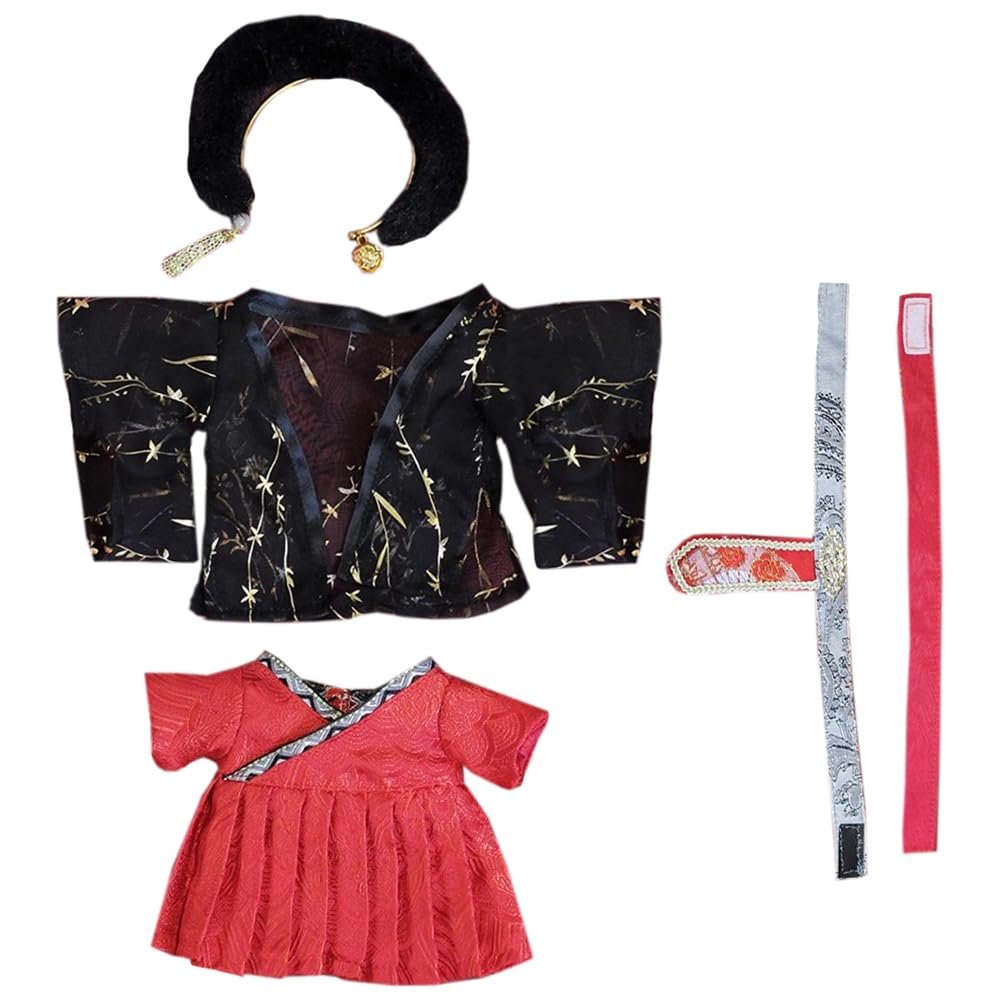 niannyyhouse 20cm Plush Doll Clothes Collar Robe Coat Belt Accessories 8 inch Plushies Doll Dress Up