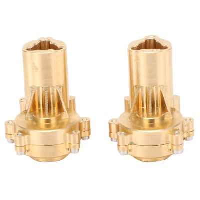 Multizenic Brass Rear Axle Portal Housing Cover Set, Heavy Duty Upgrade for RC Car, Golden Color, Easy Installation, Improve Stability and Performance