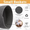 Boao 4 Pcs Easter Woven Baskets Small Rope Storage Bin Mini Cotton Baskets for Organizing Easter Gifts Cute Tiny Empty Round Shelf Closet Decorative Bins for Home Room(Gray) view 2