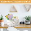 Boao 4 Pcs Easter Woven Baskets Small Rope Storage Bin Mini Cotton Baskets for Organizing Easter Gifts Cute Tiny Empty Round Shelf Closet Decorative Bins for Home Room(Gray) view 3