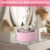 Boao 4 Pcs Easter Woven Baskets Small Rope Storage Bin Mini Cotton Baskets for Organizing Easter Gifts Cute Tiny Empty Round Shelf Closet Decorative Bins for Home Room(Pink) view 3