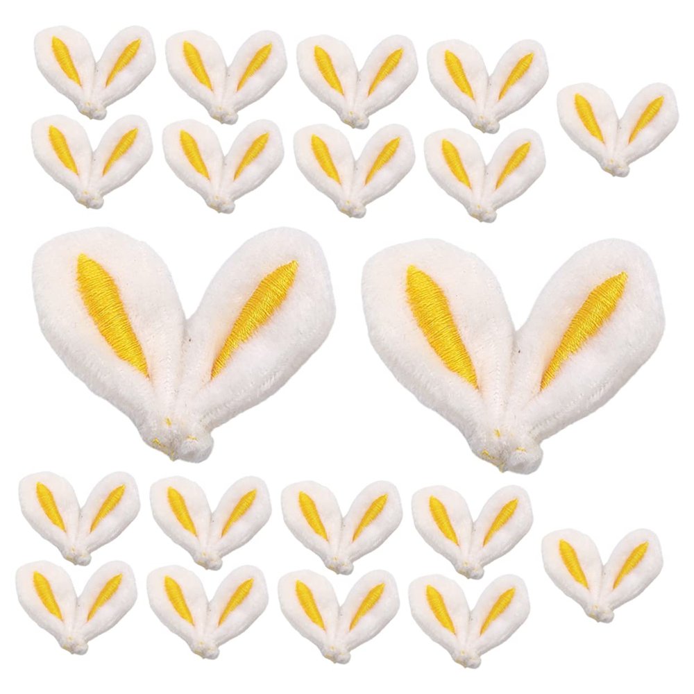 Angoily 20pcs Ear Ornaments for Craft Hair Clips Cloth Bunny Ear Accessories for Boys and Girls Creative Projects and Handmade Hair Decorations