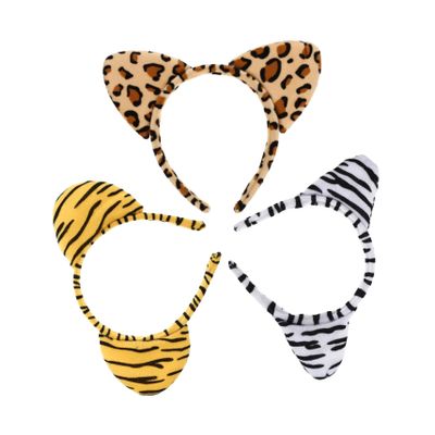 Baluue 3pcs Animal Hair Hoops Plush Headband Creative Party Headband Prop Reusable Animal Ear Head Hoop