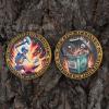 5Pcs Zinc Alloy Dual-Sided Challenge Coin - Strongest Steel in Dungeon Fire 3D Relief Sculpture, Neon & Metallic Art, 1.574in Diameter Collectible view 2
