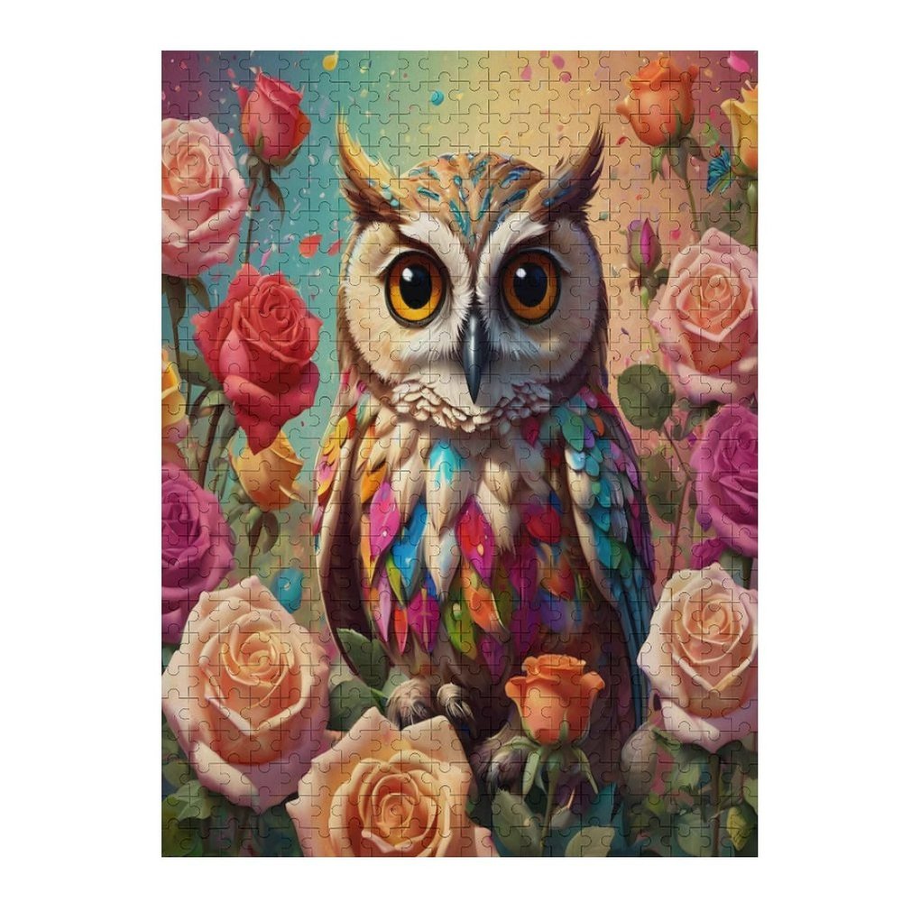 Cute Shimmering Owl 1000 Piece Puzzle from Holiday Puzzle Featuring Beautiful Illustrations Thick Sturdy Pieces Makes A Wonderful Gift!