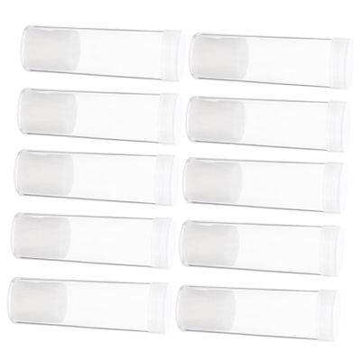 ARTIBETTER 1set Coin Storage Box for Organizer Small Containers Party Clear Holder Transparent Round Collector Coin Tubes Coin Collecting Container Coin Collecting Tubes Storage Tube 10pcs