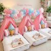 Wilwolfer 6 Pack Sleepover Tents for Kids Party, Tipi Foldable Play Tent with Inflatable Airbeds, Indoor Slumber Party Tent for Girls, Pink view 4