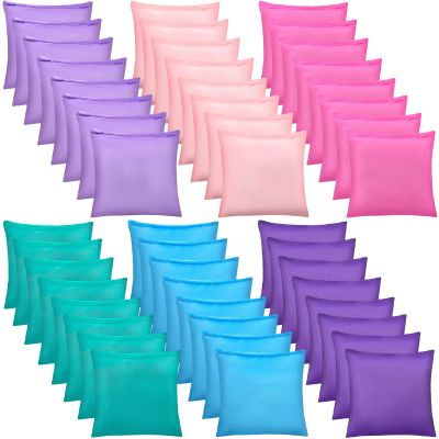 Jenaai 48 Pcs Nylon Bean Bags Colorful Bean Bag, 2.6" x 2.6" Tossing Cornhole Bags(Fresh Color)