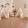 Wilwolfer 4 Pack Teepee Tent for Kids Slumber Party with Lights, Indoor Sleepover Play Tents for Girls, Foldable Toddler Playhouse for Sleepover Parties, White view 1