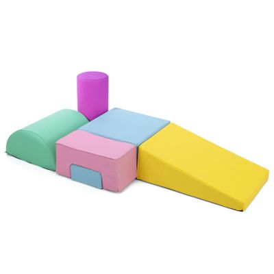 6 Pieces Soft Play Climbing for Toddlers  Indoor Foam Climber Playset for Crawling, Sliding & Active Play, Safe & Modular Design for Home & Daycare for Toddlers 1-3(Colorful)