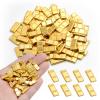 100 Pieces Tiny Fake Gold Bar for Crafts Dollhouse Miniatures Mini Gold Bars for Dollhouse Fairy Garden Micro Landscaping Decoration view 1