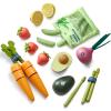Tiny Land Organic Wooden Vegetable & Fruit Play Set  7PCS Pretend Food for Kids, Montessori Kitchen Toy for Toddlers, Role Play Grocery Gift view 1
