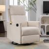 038 Cotton Linen Fabric Swivel Rocking Chair Glider Rocker Recliner Nursery Chair with Adjustable Back and Footrest for Living Room Indoor,Beige IC303 view 1
