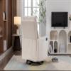 038 Cotton Linen Fabric Swivel Rocking Chair Glider Rocker Recliner Nursery Chair with Adjustable Back and Footrest for Living Room Indoor,Beige IC303 view 2