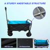 Mini Folding Wagon GShopping Beach Cart (Black+Blue) view 4