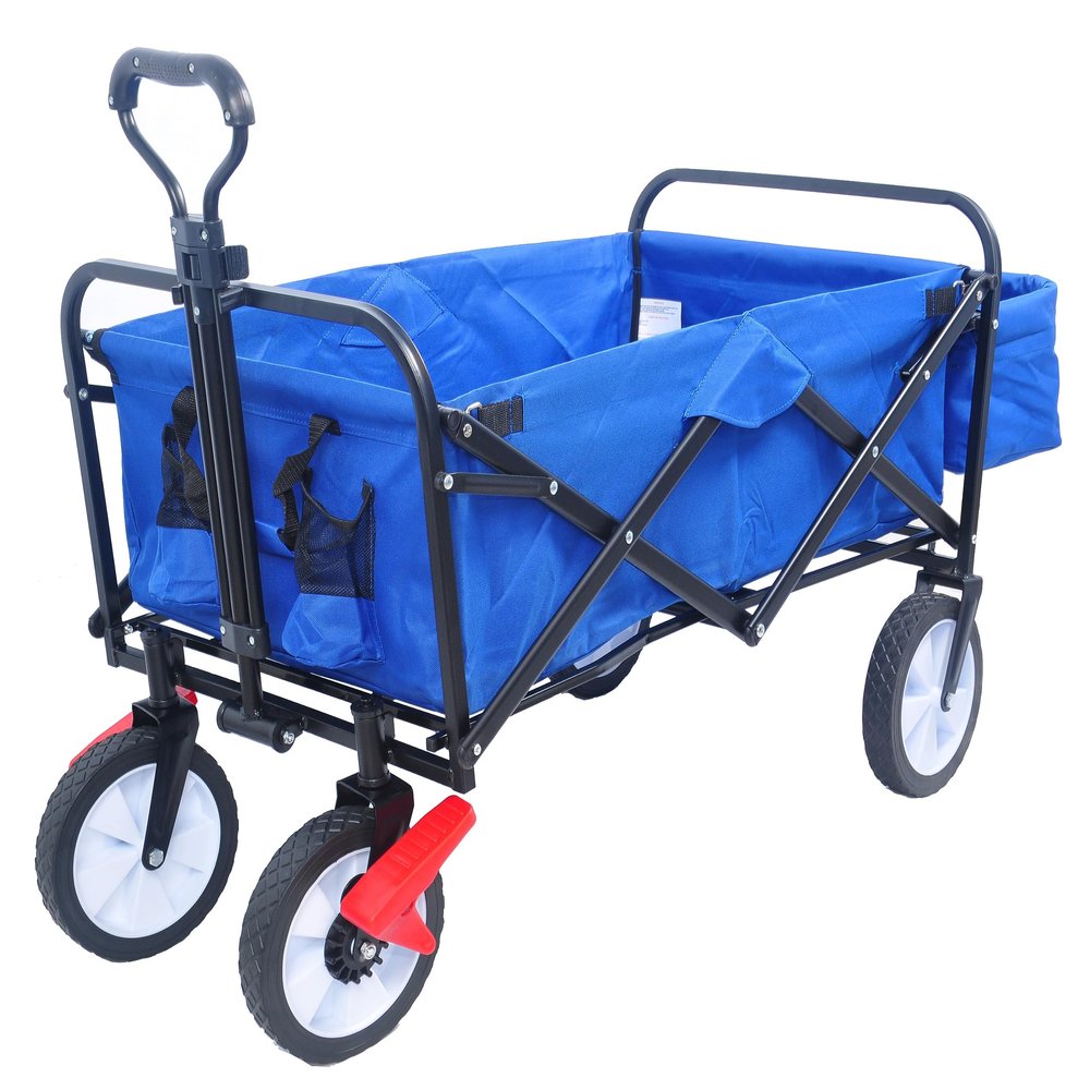 Folding Wagon GShopping Beach Cart (Blue Colour)