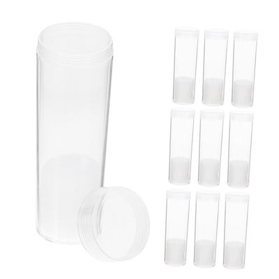 Angoily 10pcs Coin Collecting Supplies Plastic Coin Tubes Storage Tubes Cases for Collectors Holder Case Boxes