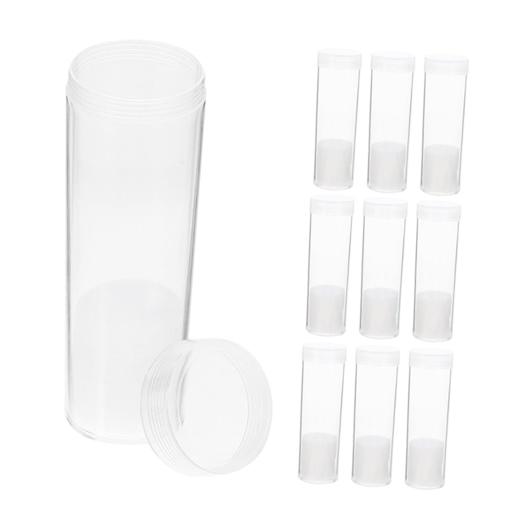 Angoily 10pcs Coin Collecting Supplies Plastic Coin Tubes Storage Tubes Cases for Collectors Holder Case Boxes