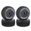 Dantenron 1/10 RC Truck Tires and Wheels 12mm Hex OD 4.33" RC Short Course Tires with Foam Inserts for 1:10 Scale Off Road Truck Car Traxxas Slash 2WD 44 Rc4wd Arrma Senton Axial Losi Redcat 4PCS view 1