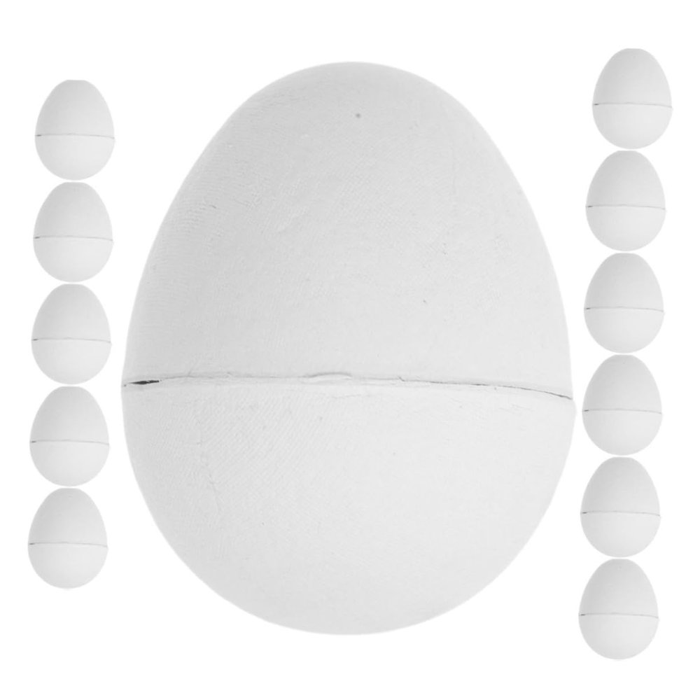Unomor 12pcs Openable Blank Easter Paper Eggs for Projects Unfinished Refillable Craft Supplies for Boys and Girls Creative Family Bonding Activities for Easter Decoration and Artistic