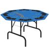 Poker Table Foldable 47" Octagon Casino Table BlackTexas Holdem Poker Table for 8 Players with Chips Tray and Cup Holders, Blue view 1