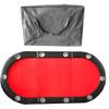 Folding Poker Table Top for 10 Players Tri Fold Texas Holdem BlackCasino Game Tabletop Red view 2