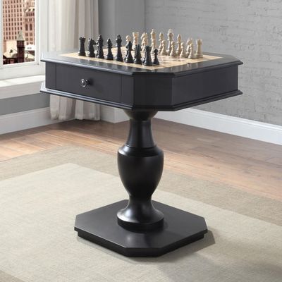 Black 2 Drawer Game Table