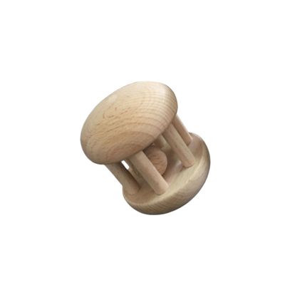 FOYTOKI Solid Color Wooden Hand Rattle for Boy Girl Pattern Rattle Safe Smooth Design for Newborns and Engaging Sound