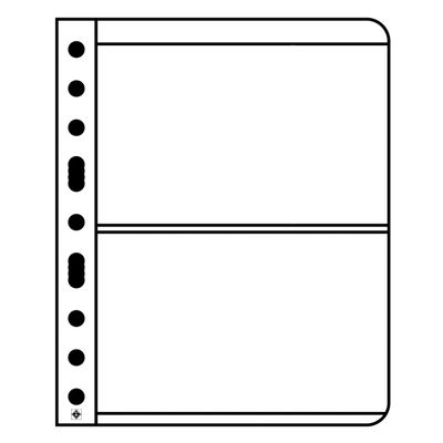 LIGHTHOUSE- VARIO Stamp Pages for Stamp Albums, Clear 9-Hole Binder Pages with 2 Pockets for Stamp Collection - Pack of 25