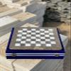 15-Inch Marble Chess Set with 32 Pieces, Packed in Blue Velvet Gift Box (Grey White) view 2