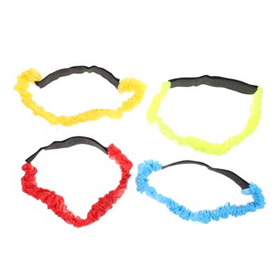 CHILDWEET 4 Colors Elastic Tie Rope for 3-Legged Race Game Sturdy and Stretchable Bands for Outdoor Group Activities and Team Building Events
