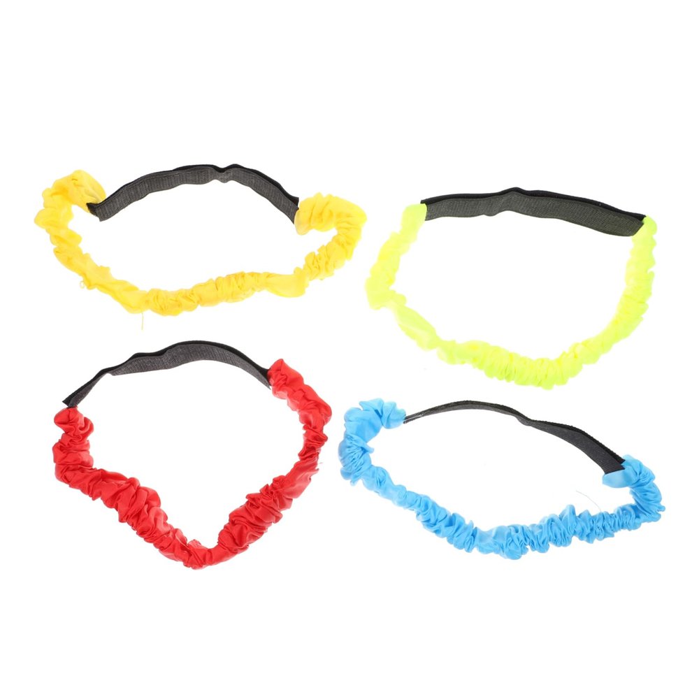 CHILDWEET 4 Colors Elastic Tie Rope for 3-Legged Race Game Sturdy and Stretchable Bands for Outdoor Group Activities and Team Building Events