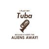 Alien Tuba Sticker - Funny Brass Music Vinyl Decal for Band Members view 1