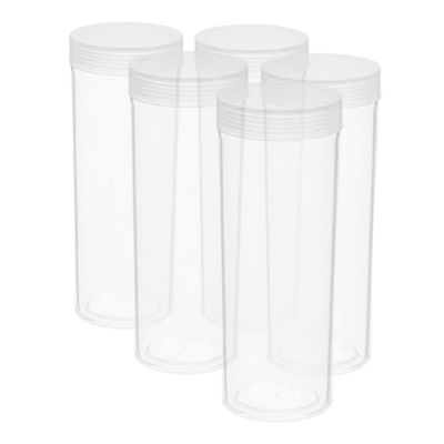 AKOOSY 5pcs Plastic Coin Storage Tubes with Sealed Lids Coin Collection Organizer for Quarters Dimes and Nickels for Collectors and Personal Use