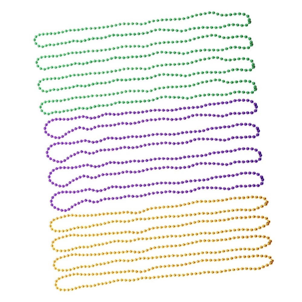 CIYODO Mardi Gras Beads Chain Necklace Carnival Festival Accessory 12pcs Beaded Necklace