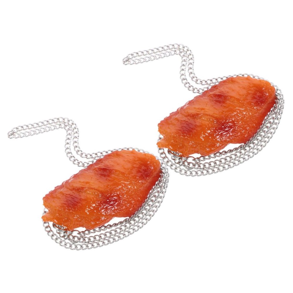 ABOOFAN 2pcs Chicken Wing Ornament Necklace Simulation Fried Chicken Pendant Hip Hop Clothing Accessories